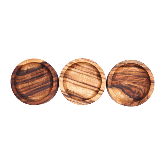 Wooden Condiment Bowls - Set of 3 - HCB001